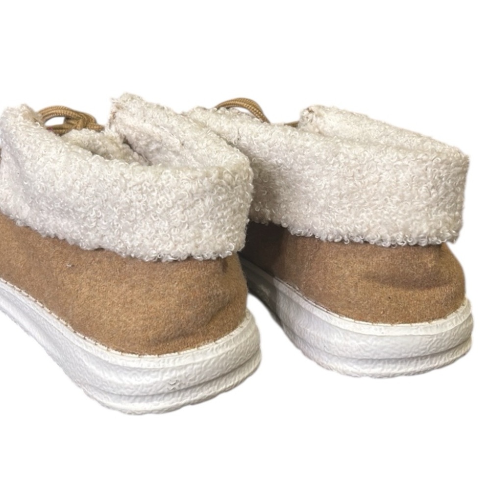 Gypsy Jazz Boho Sherpa Lined Lightweight Lace Detail Slip-On Shoes Tan Size 7.5 - Picture 12 of 12
